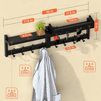 35'' Black Coat Rack Wall Mount - Image 3