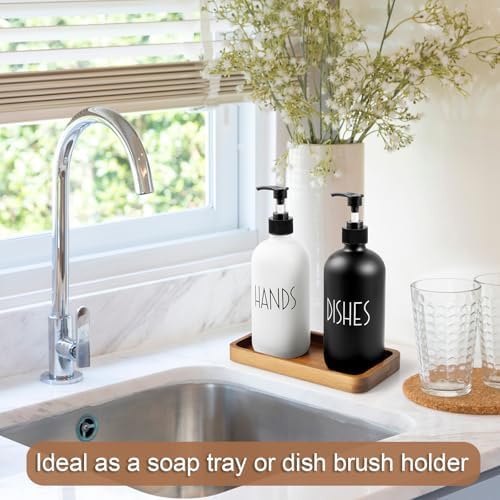 ALELION 8" Acacia Wood Bathroom Vanity Tray - Image 4