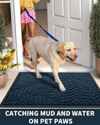 Yimobra Leaf Pattern Door Mat, 29.5 x 17 in - Image 5