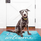 Jvpke Blue Beach Welcome Mat for Front Door, Beach Door Mat, Starfish Seashell - Image 4