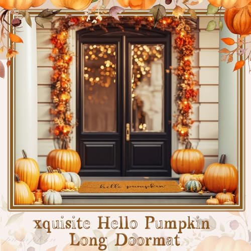 Fall 48''x16'' Long Doormat for Entrance Entry, Hello Pumpkin - Image 2