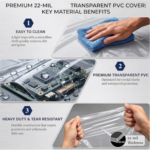 Custom Fit Clear PVC Dust Cover, Made to Measure Size - Image 5
