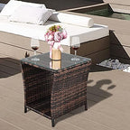 VINGLI Outdoor Wicker Side Table Patio Side Tables - Image 6