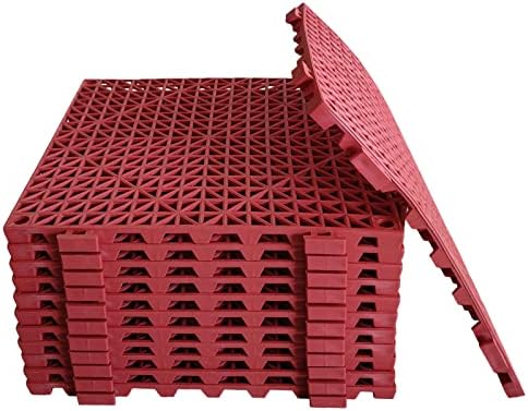 12 Pack Modular Interlocking Cushion 11.6" x 11.6" Rubber Mat Floor Tile Mats - Image 3
