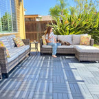 60 Pack Plastic Interlocking Deck Tiles, 60 sq. ft Patio Deck Tile, Dark Gray - Image 3