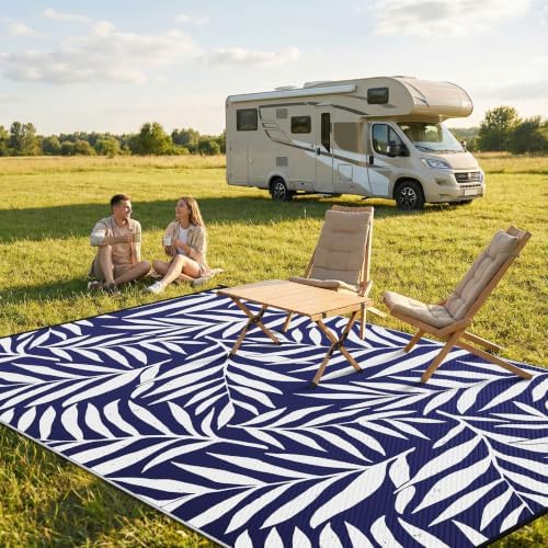 Smiry Outdoor Rug 9x12 ft Waterproof Reversible Leaf Mat - Image 2