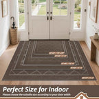 BEQHAUSE Dirt Trapper Door Mat 20" x 32", Doormat Non-Slip, Light Brown - Image 2