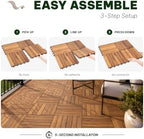 Acacia Interlocking Deck Tiles, 6 Slats, Honey Oak - Image 3