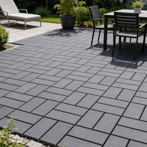 44 Pack Interlocking Deck Tiles, Easy Snap All-Weather Outdoor Deck Tiles - Image 7