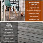 9PCS Rosewood 12"x12" WPC Composite Deck Tiles, Snap Together Interlocking - Image 6