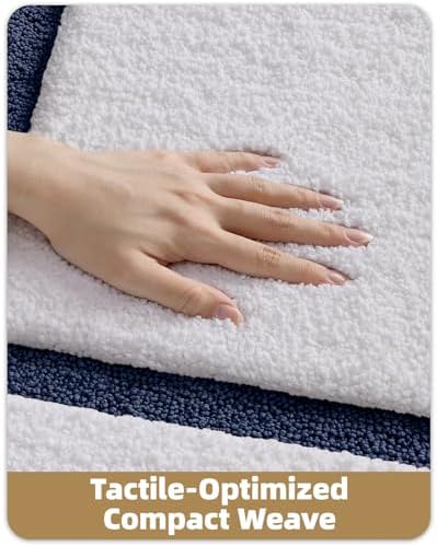 Color&Geometry Mini White Bathroom Rugs 24x16, Extra Soft Absorbent Microfiber - Image 6