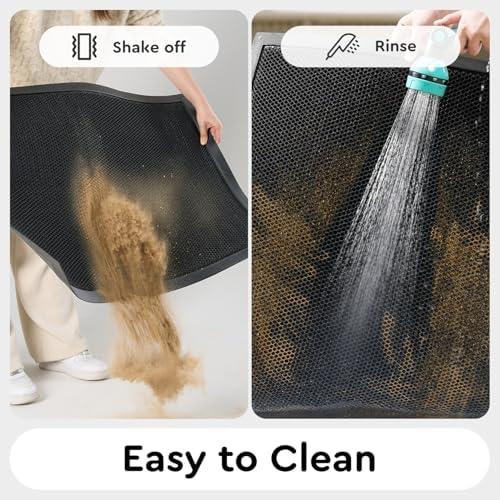 Front Door Mat Outside Entrance 24"x47" Doormat Mud Dirt Trapper Black - Image 6