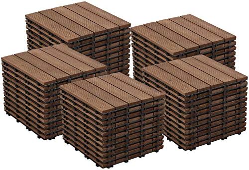 Yaheetech 55PCS Interlocking Deck Tiles Outdoor Patio Floor by Yaheetech