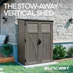Suncast 54 Cu Ft Medium Vertical Storage Shed, Made in USA - Image 3