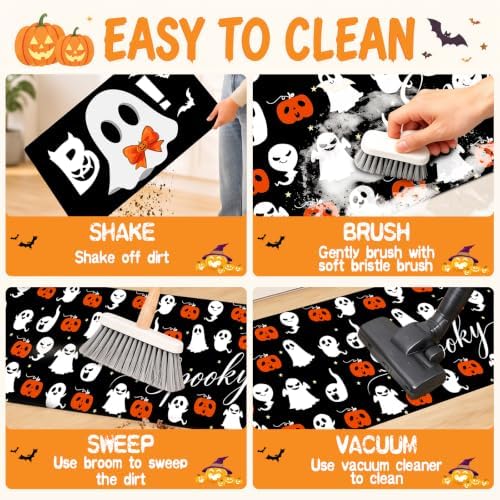 Halloween Kitchen Mats Set of 3, Bow Ghost Kitchen Rugs Floor Mats - Image 7