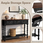 Console Table with 3 Vintage Carved Drawers - Image 4
