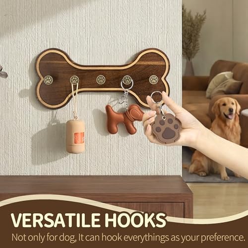 MTERSN Acacia Wood Dog Leash Holder - Image 4