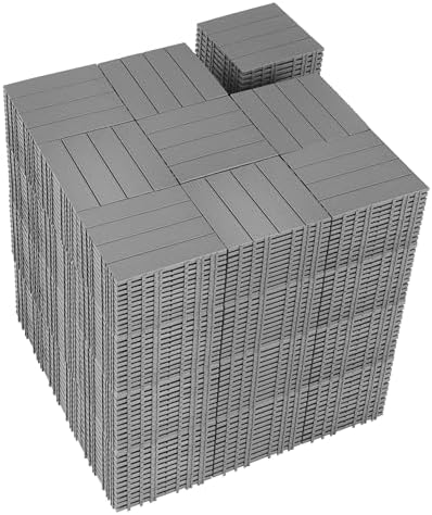 432 PCS Plastic Interlocking Deck Tiles by SkillMaid