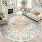 RELEANY Washable Area Rug, Round 8ft by RELEANY