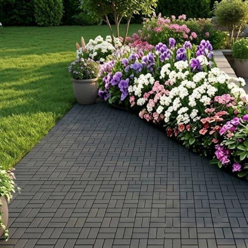 44 Pack 12x12 Inch Interlocking Deck Tiles – Easy Snap-Together Flooring by USGOLDTIME
