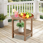 LZRS Round Adirondack Side Table Double End Table, Outdoor Side Tables - Image 6