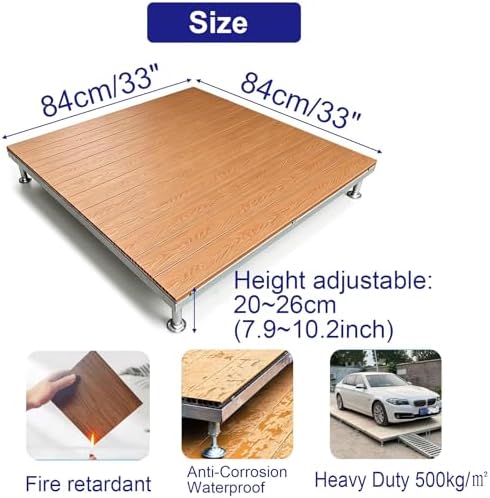 Outdoor Raised Platform Deck For Yard, Modular Interlocking Decking Tiles - Image 3