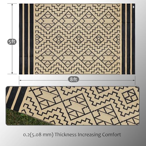 SAND MINE Reversible Mats, Plastic Straw Rug, Modern Area Rug, Large Floor Mat - Image 2