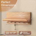 Rebee Vision Cedar Wood Key Holder Wall Mount - Image 2