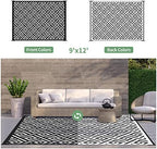 GENIMO Outdoor Rug, Waterproof Plastic Rugs 9'x12' - Image 4