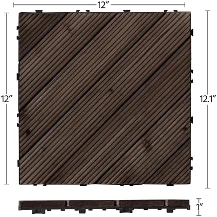 Topeakmart 27PCS Interlocking Deck Tiles 12x12 Patio Flooring - Image 6