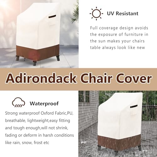 Stackable Patio Chair Covers Waterproof Patio Furniture Covers, 28 W x 36 D x - Image 4