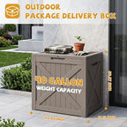 40 Gal Outdoor Storage Box Waterproof Lockable Deck Boxes Grey - Image 2