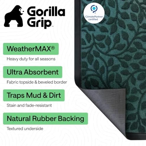 GORILLA GRIP WeatherMAX Door Mat, Indoor Outdoor Use - Image 2