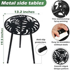 2-Pack Small Metal Side Tables Outdoor Patio Round Accent Table Modern Indoor - Image 3