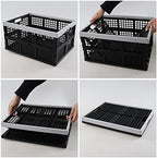 Kekow 30 L Black Plastic Collapsible Storage Basket - Image 3