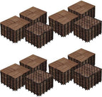 Yaheetech 108PCS Acacia Wood Deck Tiles Interlocking Patio Flooring by Yaheetech