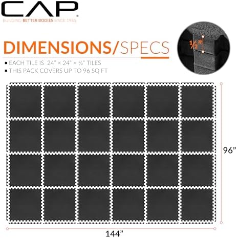 CAP Puzzle Exercise Mats | 1/2” Thick EVA Interlocking Foam Tiles - Image 4