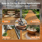 Majestick Goods 24-Pack Slat Acacia Wood Interlocking Deck Tiles - Image 5