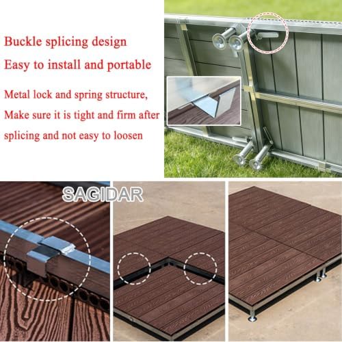 Heavy Duty Adjustable Floating Deck Platform Patio Flooring 84x84cm - Image 6