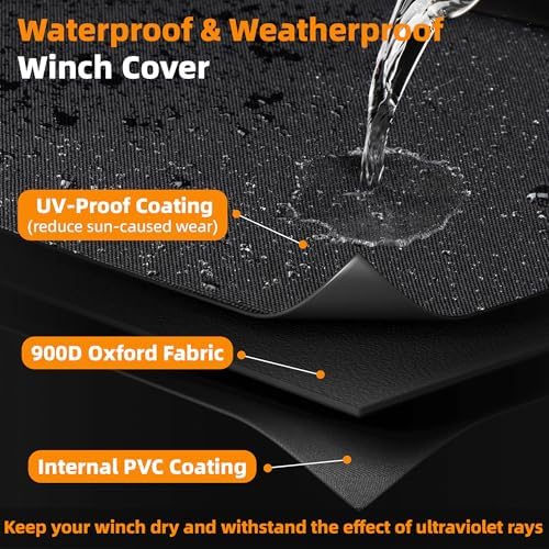 Winch Cover, Heavy Duty Waterproof Winch Protection - Image 4