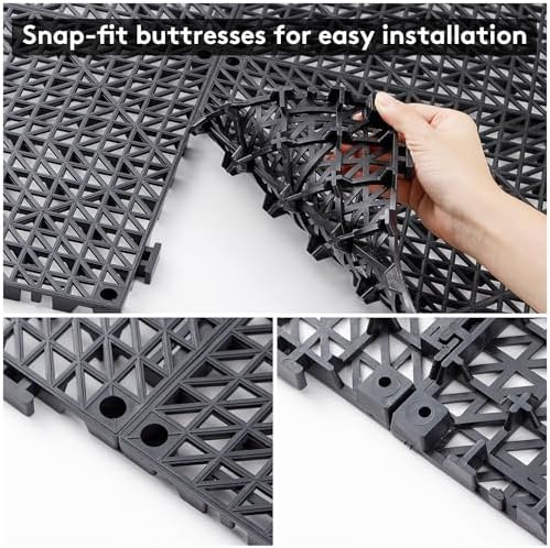 12PCS Interlocking Drainage Mat, Cushioning Floor Tiles Mats - Image 3