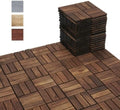 BEEFURNI Interlocking Acacia Wood Deck Tiles 12x12 by BEEFURNI