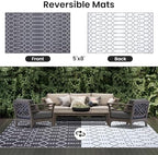 Smiry Outdoor Rug 5x8 ft Waterproof Reversible Boho Mat - Image 3