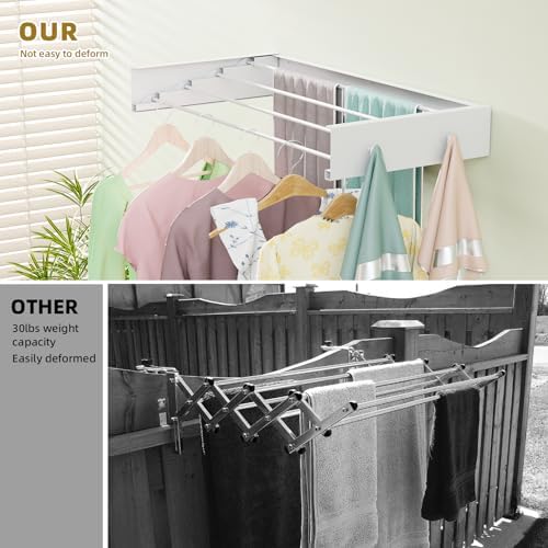 BAKON Wall Mounted Clothes Drying Rack 23.6'', Space Saving - Image 4