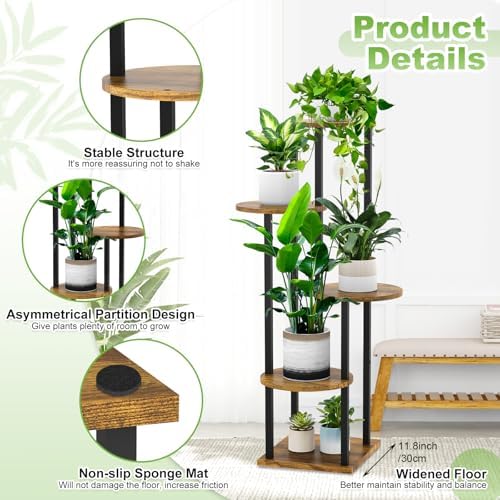 5 Tier Plant Stand Indoor Corner Tall Shelf - Image 3