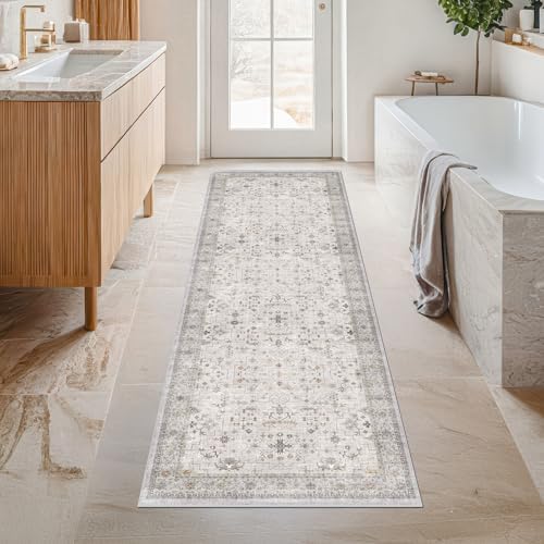 Hazo Haus Boho 2x5 Floral Bathroom Runner Rug by HazoHaus