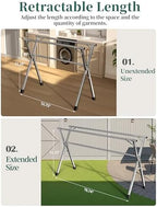 Folding Stainless Steel Laundry Drying Rack 79 Inches - Image 4