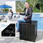 50 Gal Outdoor Storage Box Waterproof Lockable Deck Boxes Black - Image 4
