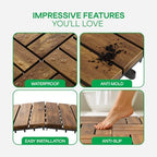 IDZO Interlocking Acacia Deck Tiles 9.6 SQFT - Image 4