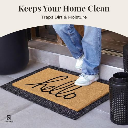 Coir Welcome Mat, Hello Classic, 17 x 29 in - Image 4